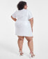 Фото #2 товара Trendy Plus Size Printed Short-Sleeve Sequin Dress
