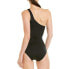 Фото #2 товара Carmen Marc Valvo Women's Standard Shoulder One Piece Swimsuit, Black, 8