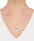 Cubic Zirconia Double Halo 18" Pendant Necklace in Sterling Silver