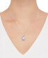 Arabella cubic Zirconia Double Halo 18" Pendant Necklace in Sterling Silver