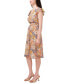 ფოტო #4 პროდუქტის Petite Printed Flutter-Sleeve V-Neck Dress