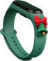 Фото #1 товара Hurtel Strap Xmas opaska do Xiaomi Mi Band 6 / Mi Band 5 świąteczny silikonowy pasek bransoletka ciemnozielony (dzwonek)