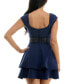 Juniors' Lace-Trim Cap-Sleeve A-Line Dress