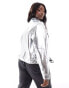 Фото #4 товара Yours metallic cropped jacket in silver