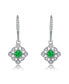 ფოტო #2 პროდუქტის Sterling Silver White Gold Plated Radiant and Round Cubic Zirconia Adorn Leverback Earrings