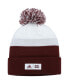 Фото #1 товара Men's Maroon and White Mississippi State Bulldogs Colorblock Cuffed Knit Hat with Pom