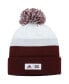 Фото #1 товара Men's Maroon and White Mississippi State Bulldogs Colorblock Cuffed Knit Hat with Pom
