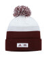 ფოტო #1 პროდუქტის Men's Maroon and White Mississippi State Bulldogs Colorblock Cuffed Knit Hat with Pom