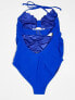 Фото #2 товара The Frolic Maternity Marella scallop swimsuit in cobalt blue