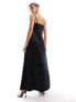 Фото #7 товара Pimkie cami satin lace trim maxi dress in black