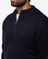 ფოტო #5 პროდუქტის Men's Mock Neck Texture Quarter Zip Knitted Sweater