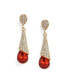 Women's Red Teardrop Stone Drop Earrings