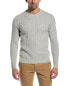 Фото #1 товара Brooks Brothers Cable Wool Crewneck Sweater Men's Grey Xxl