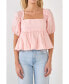 ფოტო #4 პროდუქტის Women's Blouson Baby Doll Top