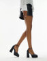 Фото #1 товара Topshop Daphne round toe heeled shoe in black croc