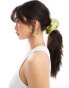 DesignB London maxi satin hair scrunchie in olive green