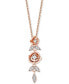 ფოტო #1 პროდუქტის Diamond Belle Flower Pendant Necklace (1/10 ct. t.w.) in 14k Rose Gold