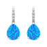 Fashion silver earrings with synthetic opals EA371WB