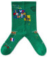 ფოტო #2 პროდუქტის Men's Love Peace Paris Crew Socks