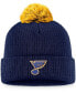 ფოტო #1 პროდუქტის Men's Navy St. Louis Blues Team Cuffed Knit Hat with Pom