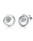 Фото #1 товара Sterling Silver White Gold Plated with 1ct Lab Created Moissanite Open Eternity Circle Swirl Stud Earrings