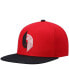 Фото #1 товара Men's Red and Black Portland Trail Blazers Hardwood Classics Team Two-Tone 2.0 Snapback Hat