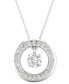 ფოტო #1 პროდუქტის Diamond Orbital Halo Pendant Necklace (1/3 ct. t.w.) in 10k White Gold, 16" + 2" extender