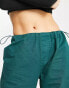 Stradivarius STR oversized parachute pant in bottle green