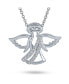ფოტო #1 პროდუქტის Spiritual Delicate Petite CZ Angel Pendant Necklace For Teen Women .925 Sterling Silver