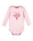 ფოტო #2 პროდუქტის Baby Girls Cotton Long-Sleeve Bodysuits Fox, 3-Pack