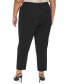 Plus Size Elastic-Back High-Rise Ankle Pants