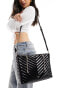 Dune patent chevron tote bag in black