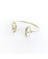 Sanctuary Project by Semi Precious White Howlite Oval Cuff Bracelet Gold