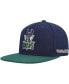 Фото #2 товара Men's Navy, Green Milwaukee Bucks 30th Anniversary Hardwood Classics Grassland Fitted Hat