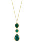 ფოტო #1 პროდუქტის EFFY® Green Onyx & Diamond Accent Triple Stone 18" Pendant Necklace in 14k Gold