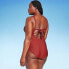 Фото #3 товара Women's Ring Crossover Ruched Full Coverage One Piece Swimsuit - Kona Sol Red S