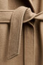 Фото #14 товара Длинное пальто из смесовой шерсти с поясом ZARA