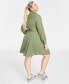 Фото #2 товара Women's Long-Sleeve Belted Shirtdress, Created for Macy's