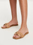 Фото #1 товара Stradivarius cross strap sandal in tan