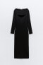 Фото #4 товара Платье трикотажное "Knit fitted square-neck dress" от ZARA.