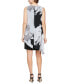 Фото #2 товара Women's Printed-Overlay Sleeveless Shift Dress