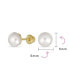 ფოტო #4 პროდუქტის Tiny Minimalist CZ Accent Real 10K Gold 5MM White Freshwater Cultured Button Pearl Stud Earrings For Women Teen Secure Screw Back June Birthstone