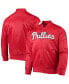 ფოტო #1 პროდუქტის Men's Red Philadelphia Phillies Wordmark Satin Full-Snap Jacket