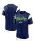 Фото #2 товара Men's College Navy, White Seattle Seahawks Home Stretch Team T-shirt