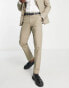 Фото #1 товара Harry Brown skinny linen suit trousers in brown