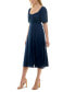 ფოტო #4 პროდუქტის Juniors' Crochet-Trim Tie-Back Midi Dress