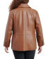 Фото #2 товара Women's Plus Size Zip-Pocket Leather Blazer Coat