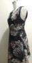Фото #2 товара AX Paris Women's Printed Scoop Neck V Back Mesh Fit Flare Dress Black Multi 12