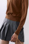Фото #4 товара Мини-юбка из шерстяной смеси с боковыми складками ZARA коллекции Wool Blend