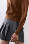 Zw collection wool blend mini skirt with box pleats